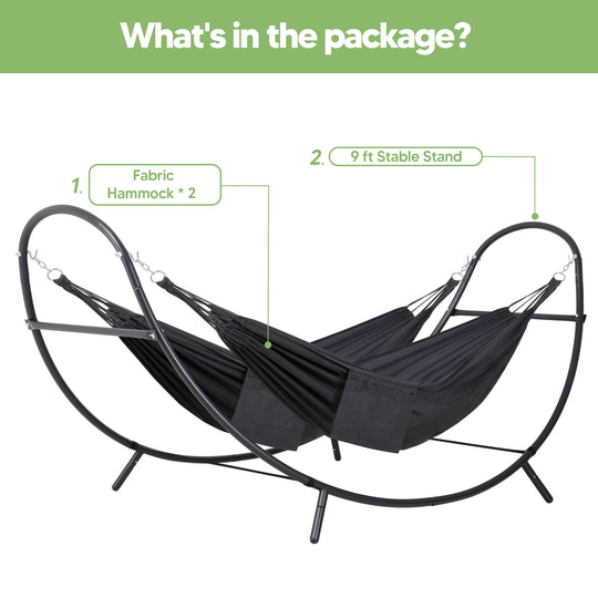 2 Person hammock with stand#color_dark-gray