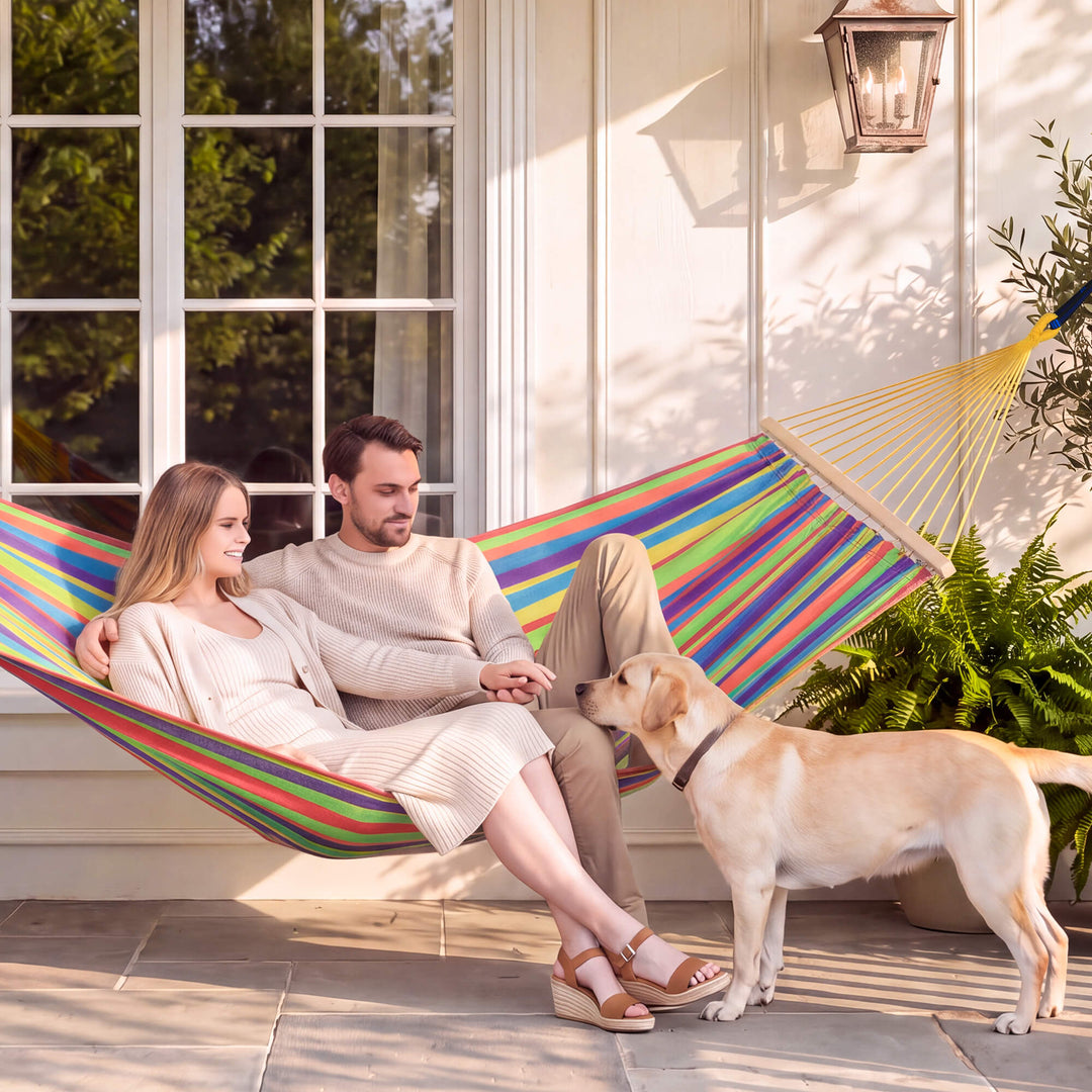 tree hammock swing#color_colorful-stripes