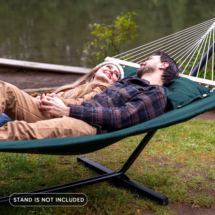 SUNCREAT Quilted Fabric Hammock#color_dark-green