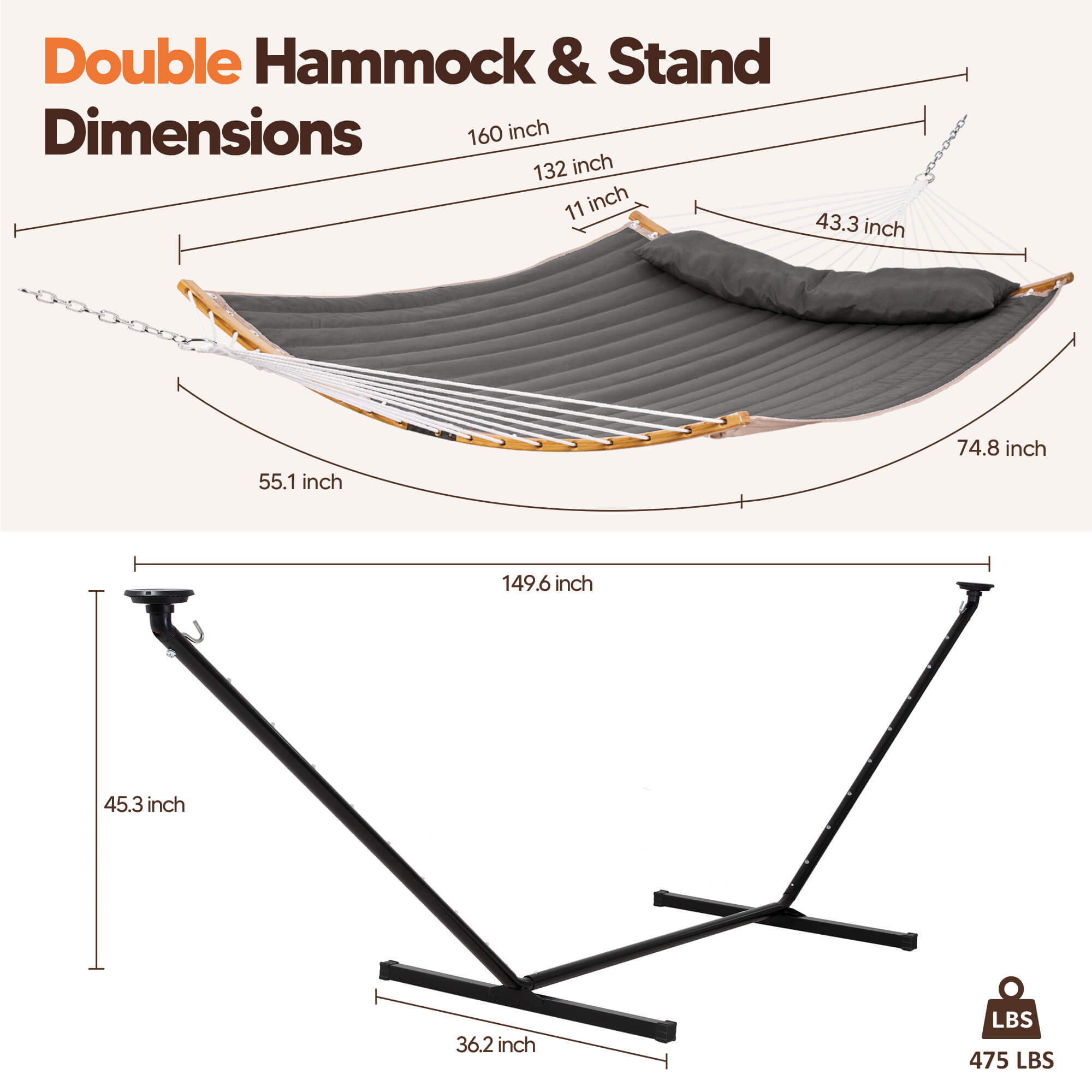 double hammock with stand  #color_dark-gray#options_combo-cover-$215.99-save-40%