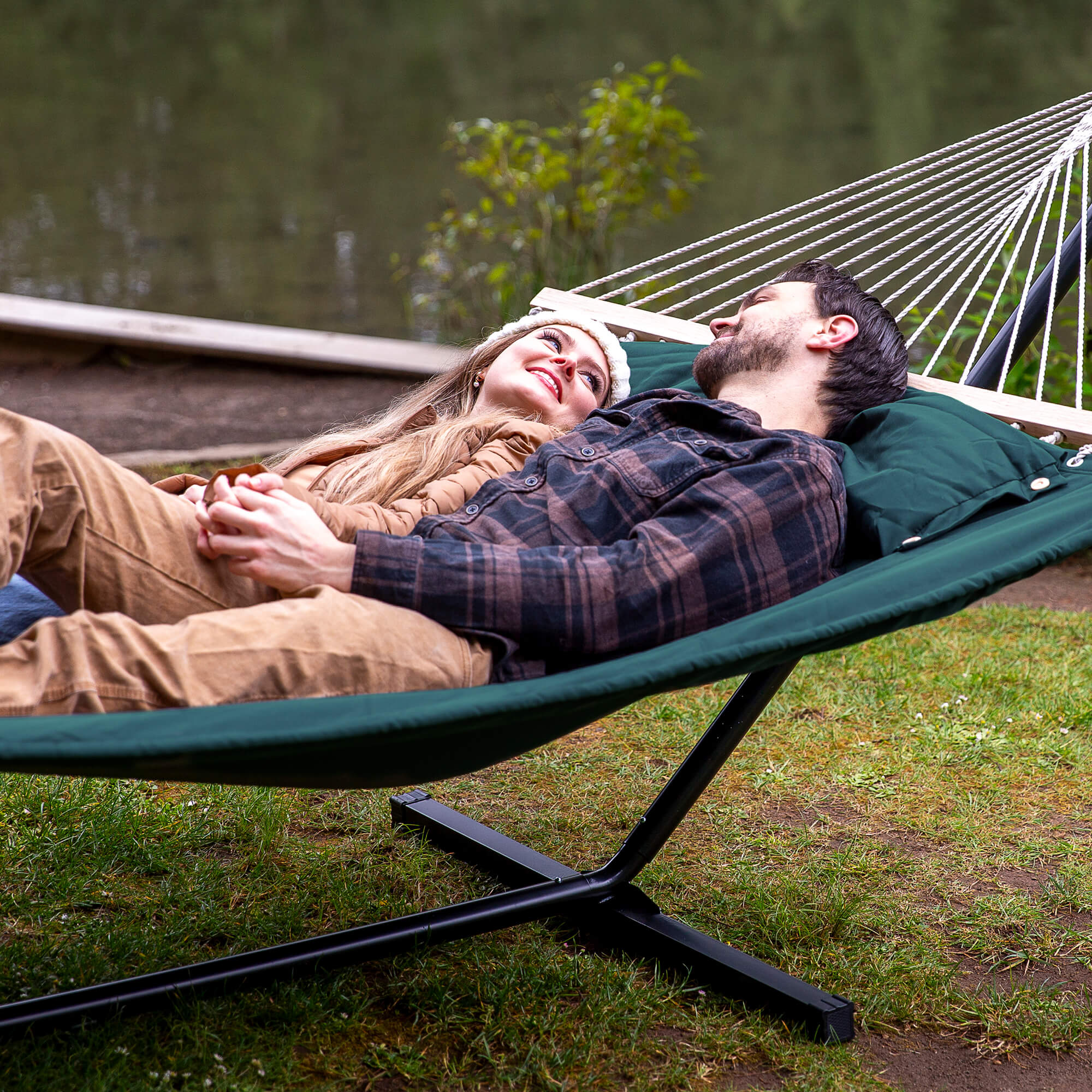 hammock with stand#color_dark-green