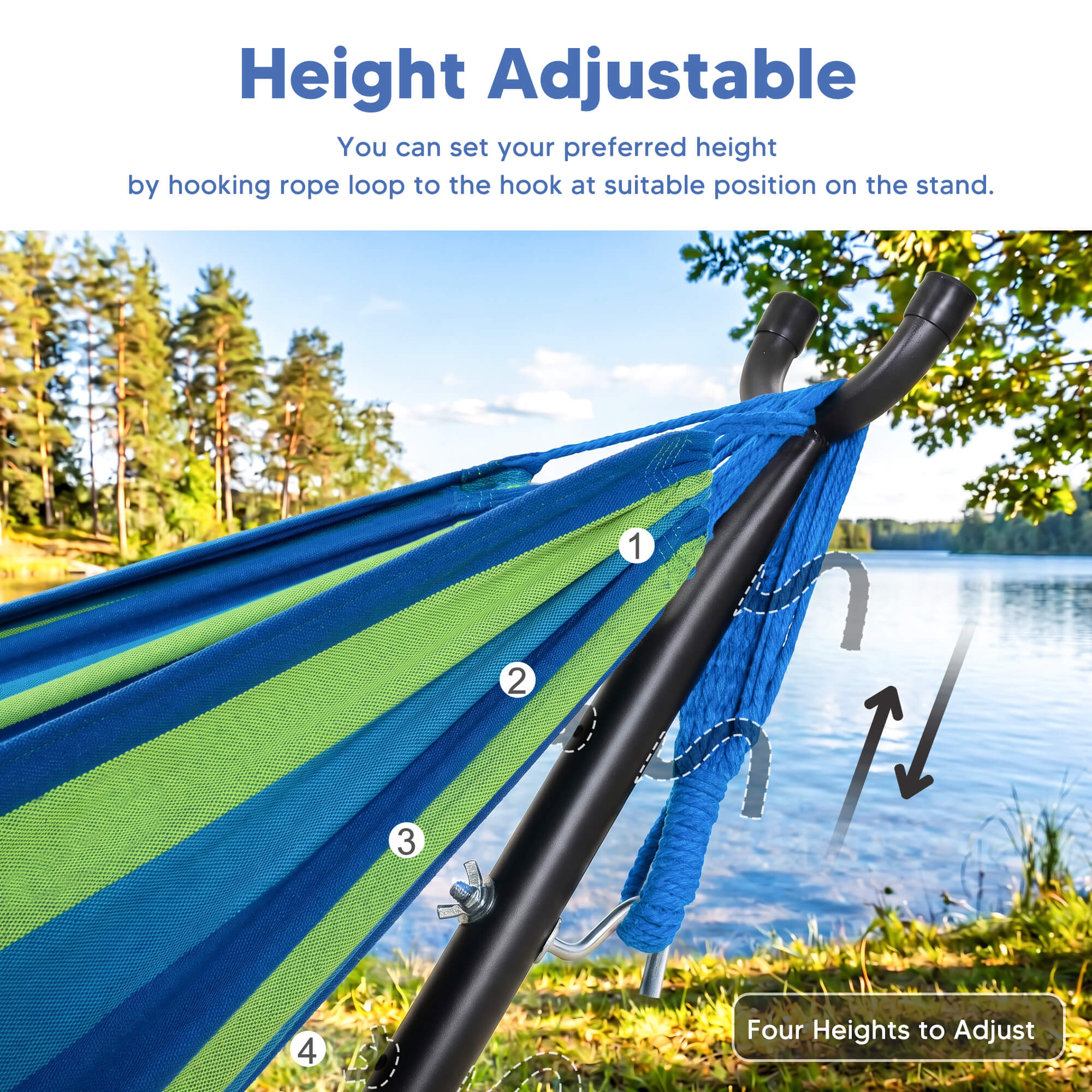 hammock with stand#color-h_blue-stripe