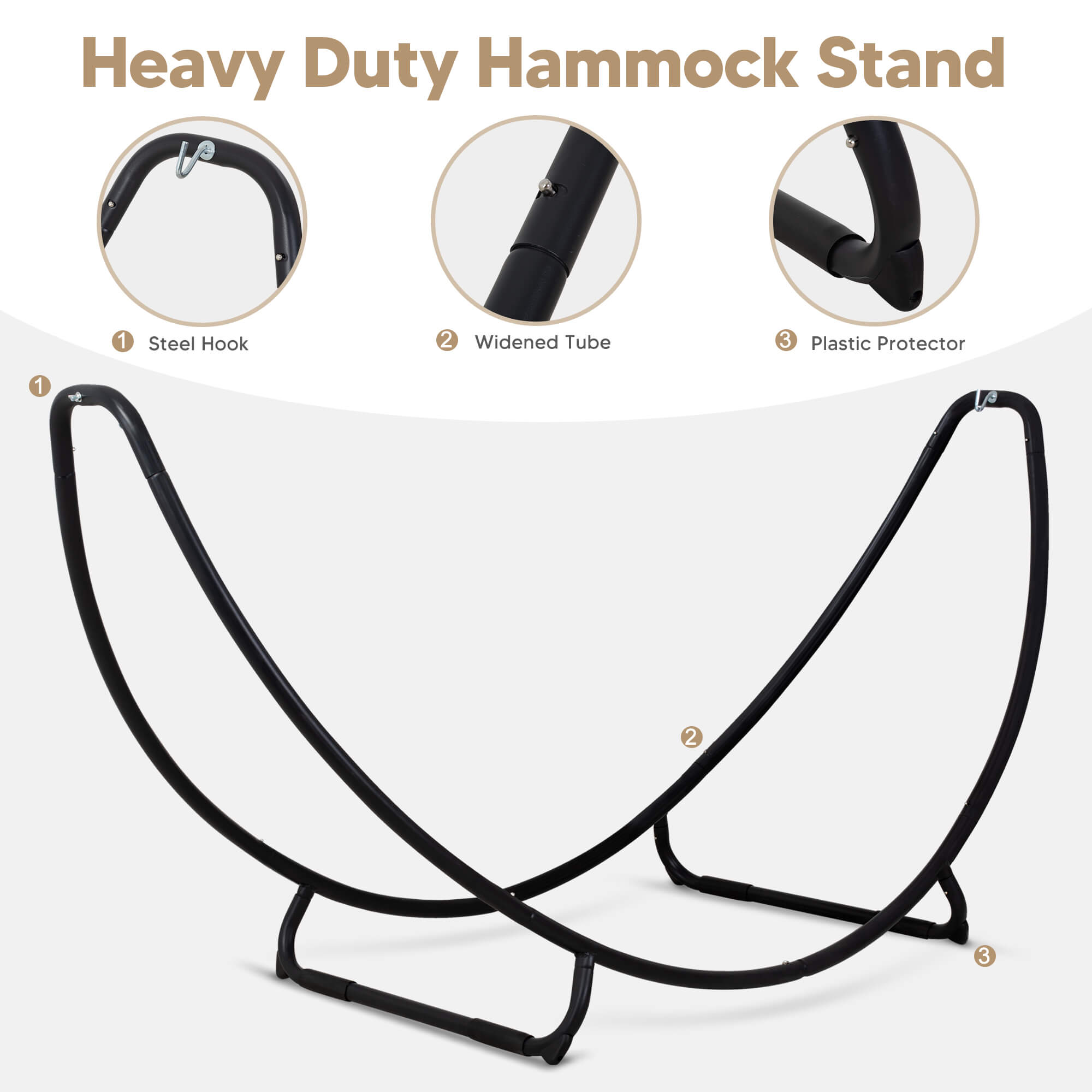 hammock with stand#color_coffee-stripes