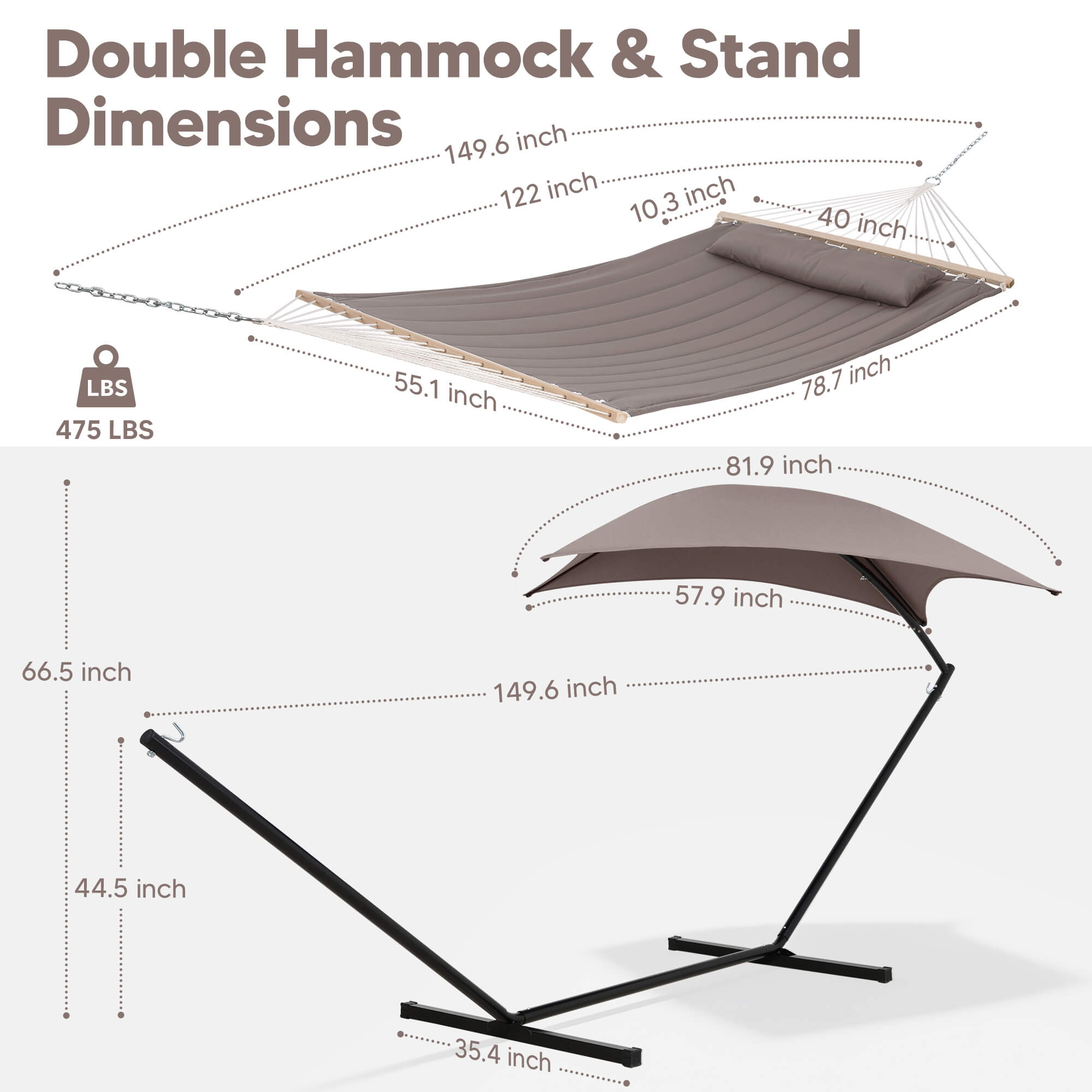 Standing Hammock with Stand#color_brown