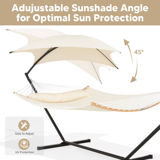 hammock with stand and sunshade#color-c_white
