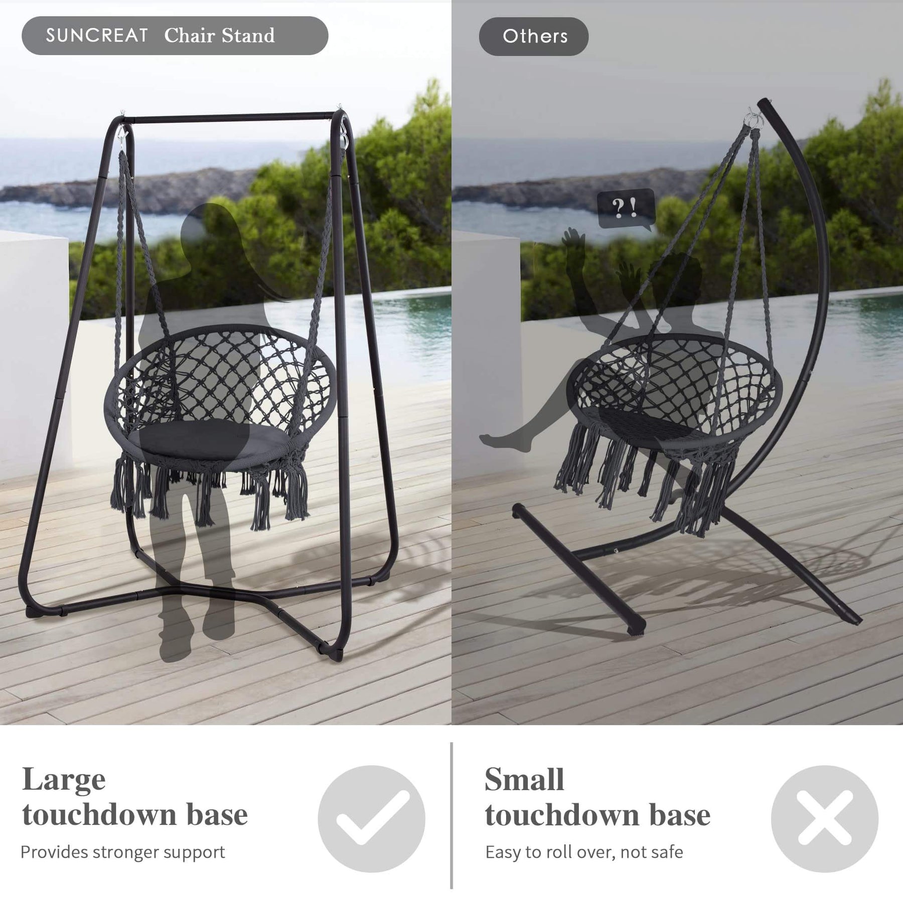 330 lbs Hammock Chair with Stand Included, Patent Pending | SUNCREAT ...