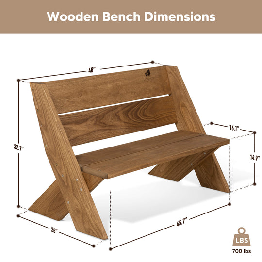 outdoor wooden bench