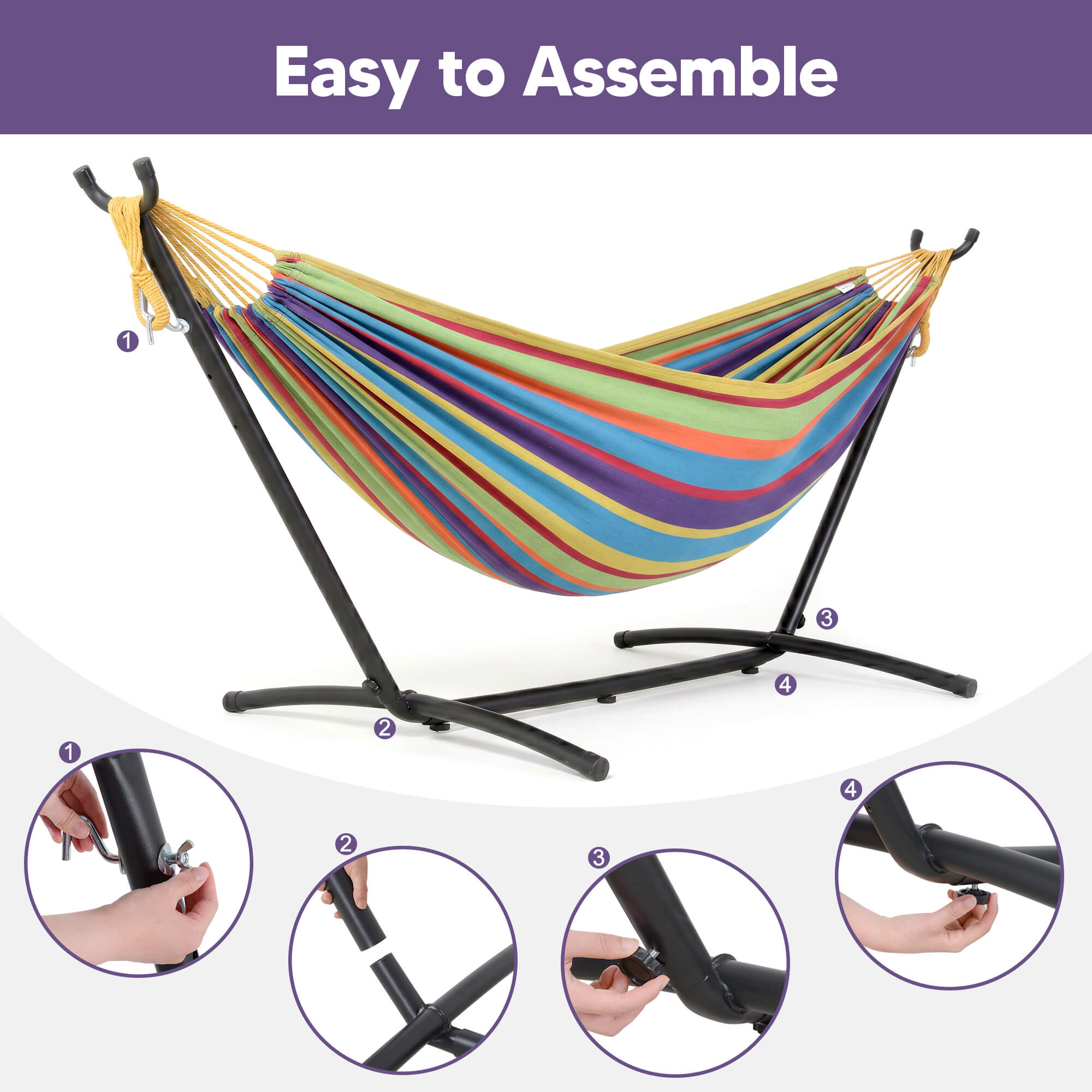 hammock with stand#color-h_colorful-stripes