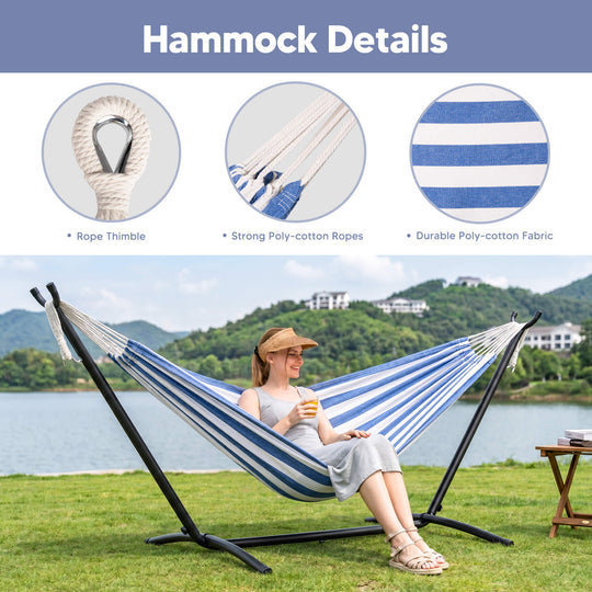 hammock with stand#color-h_blue-white-stripes