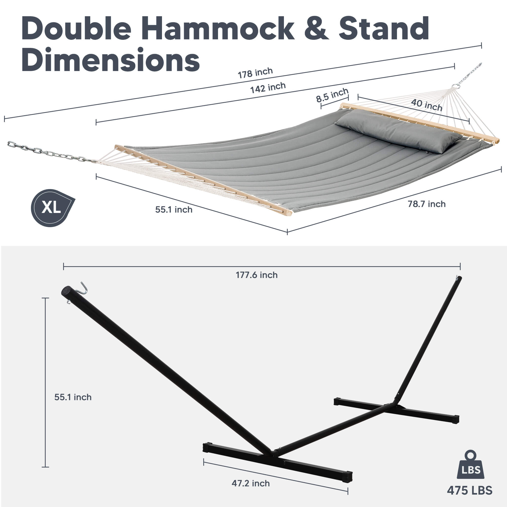 hammock with stand#color_light-gray