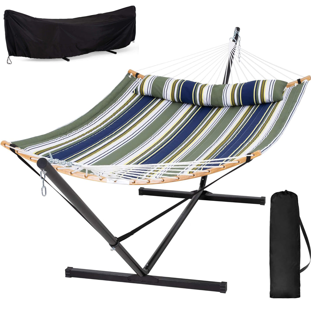 SUNCREAT-Double-Quilted-Hammock-with-Stand#color_dark-green-stripes