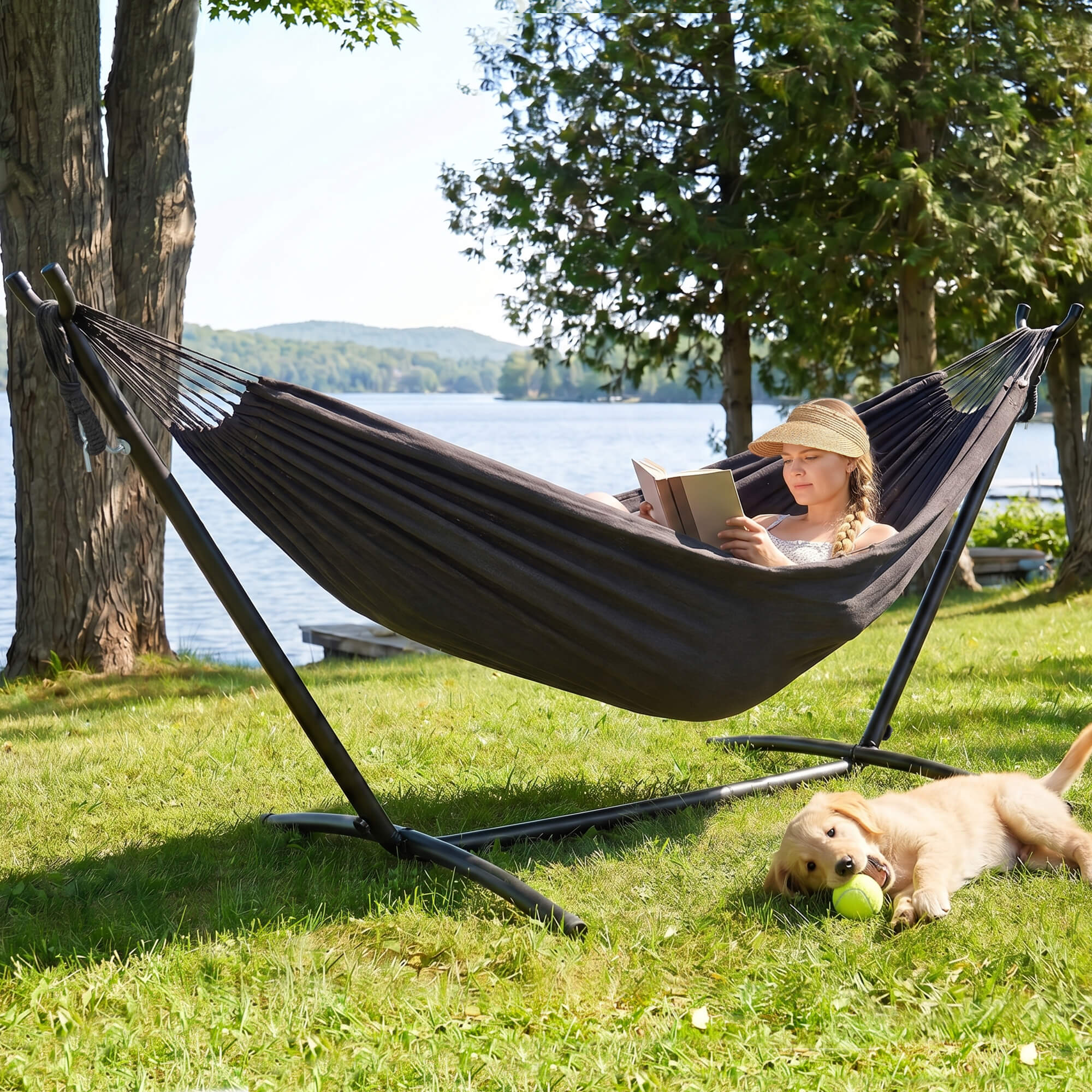 hammock with stand#color-h_dark-gray