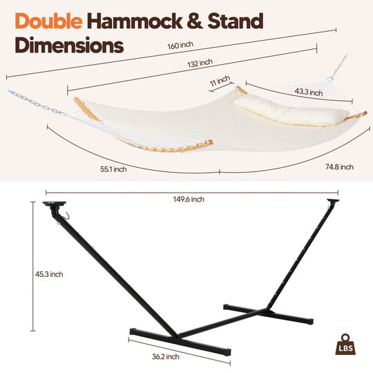double hammock with stand  #color_beige