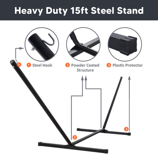 SUNCREAT 12Ft Hammock Steel Stand#size_15-ft