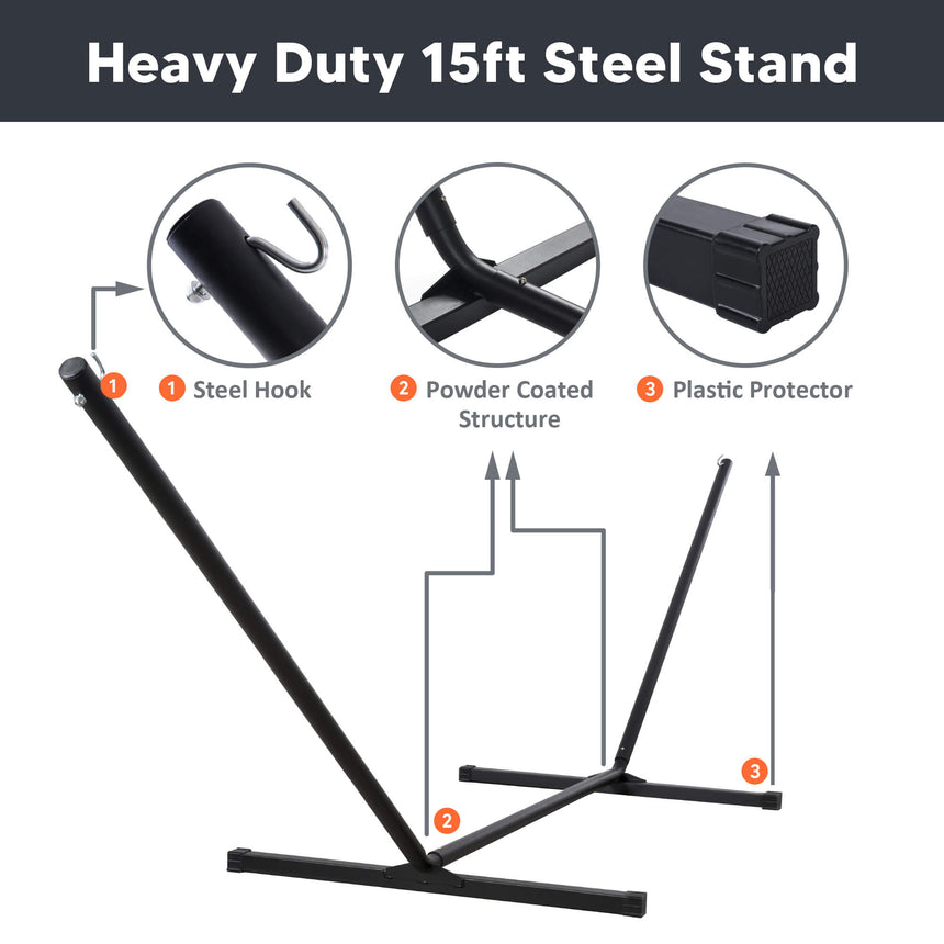SUNCREAT 12Ft Hammock Steel Stand#size_15-ft