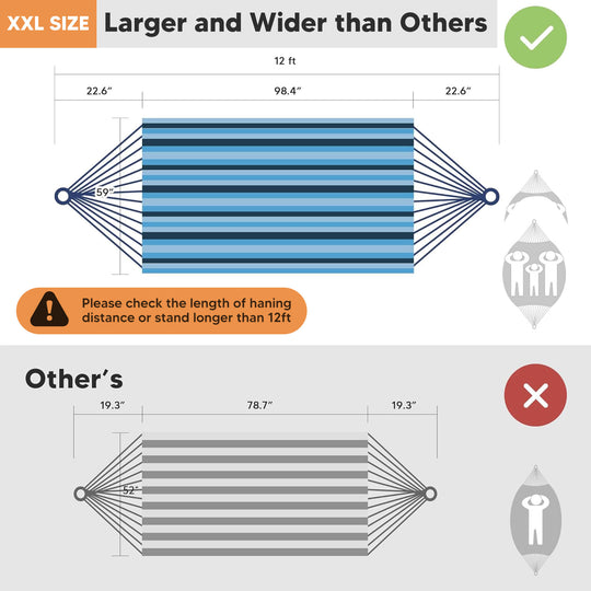 Camping Hammock for Outdoor#Color_light-blue-stripes