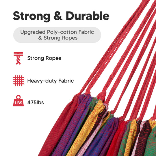 Camping Hammock for Outdoor#Color_red-stripes