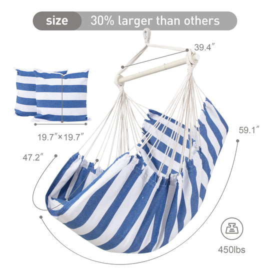 SUNCREAT Hammock Chair White#color_blue-white-Stripes