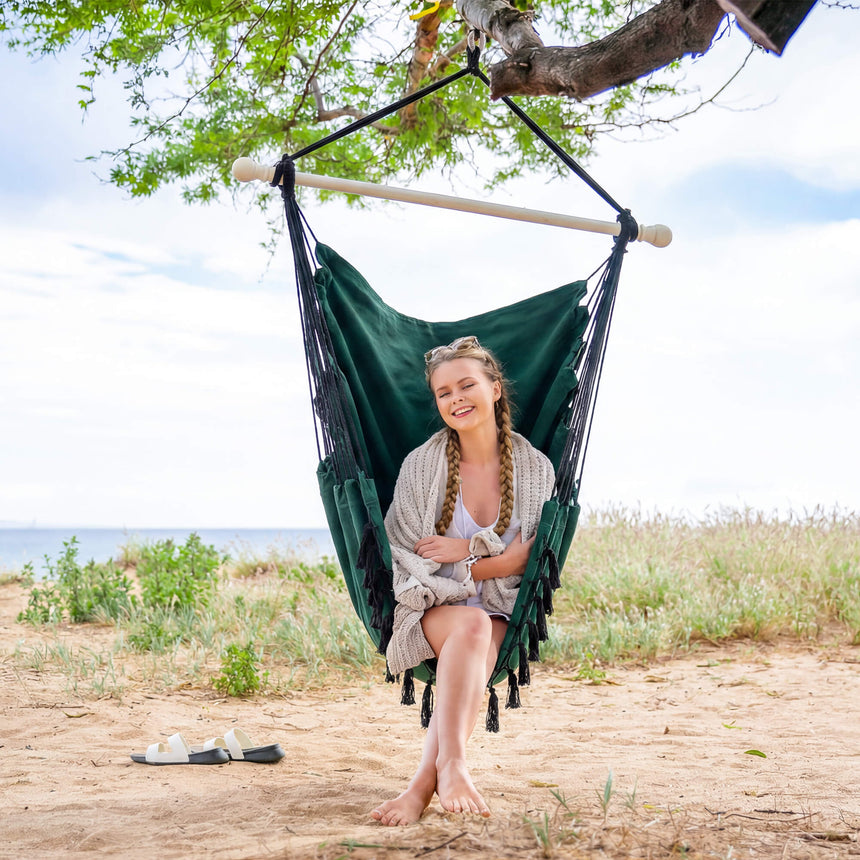 SUNCREAT Hammock Chair Gray#color_dark-green