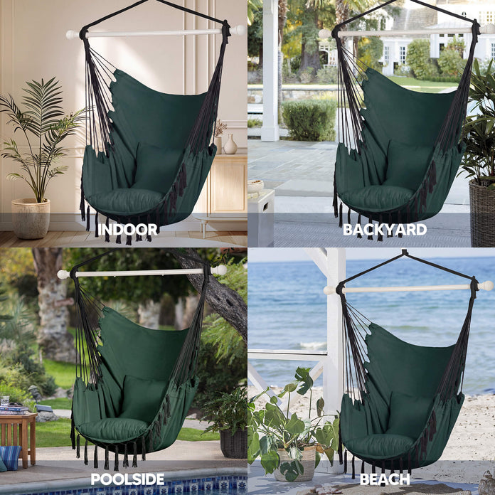 SUNCREAT Hammock Chair Gray#color_dark-green