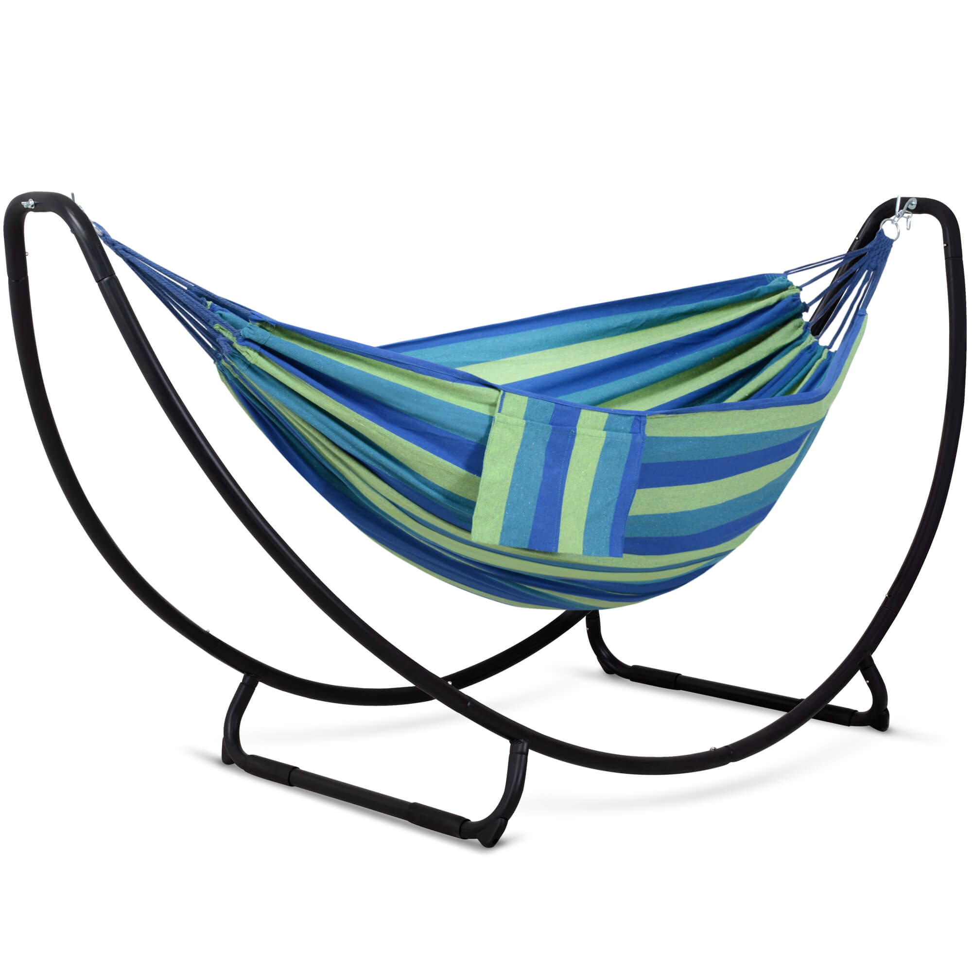 hammock with stand#color_blue-stripe
