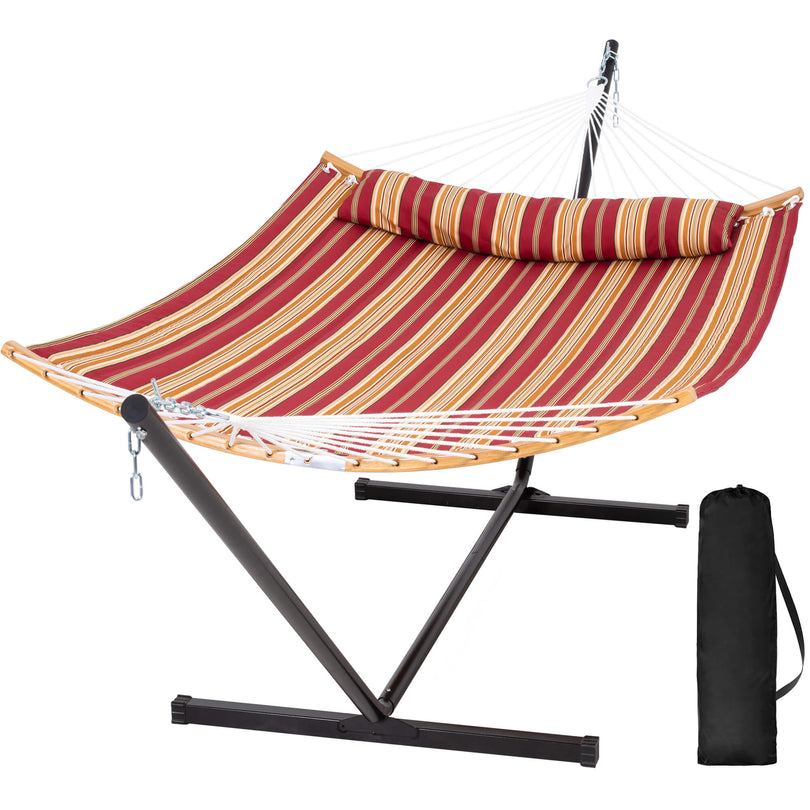 SUNCREAT-Double-Quilted-Hammock-with-Stand-Red-Stripes#color_red-stripes