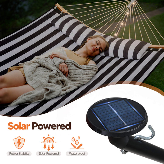 double hammock with stand  #color_black-stripes