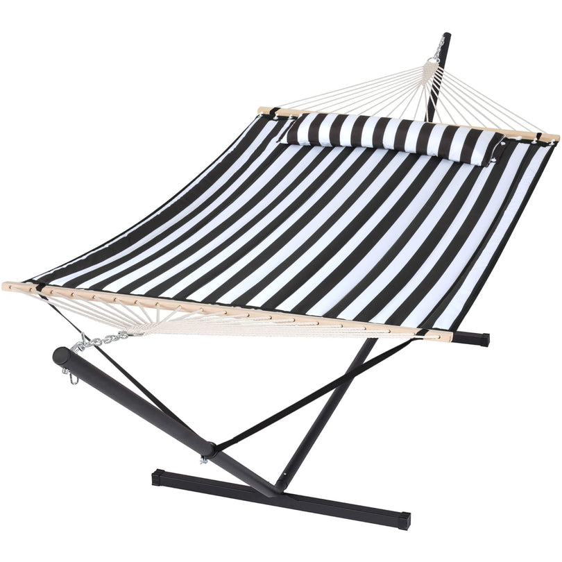 hammock with stand#color_black-stripes