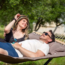 hammock with stand#color_brown