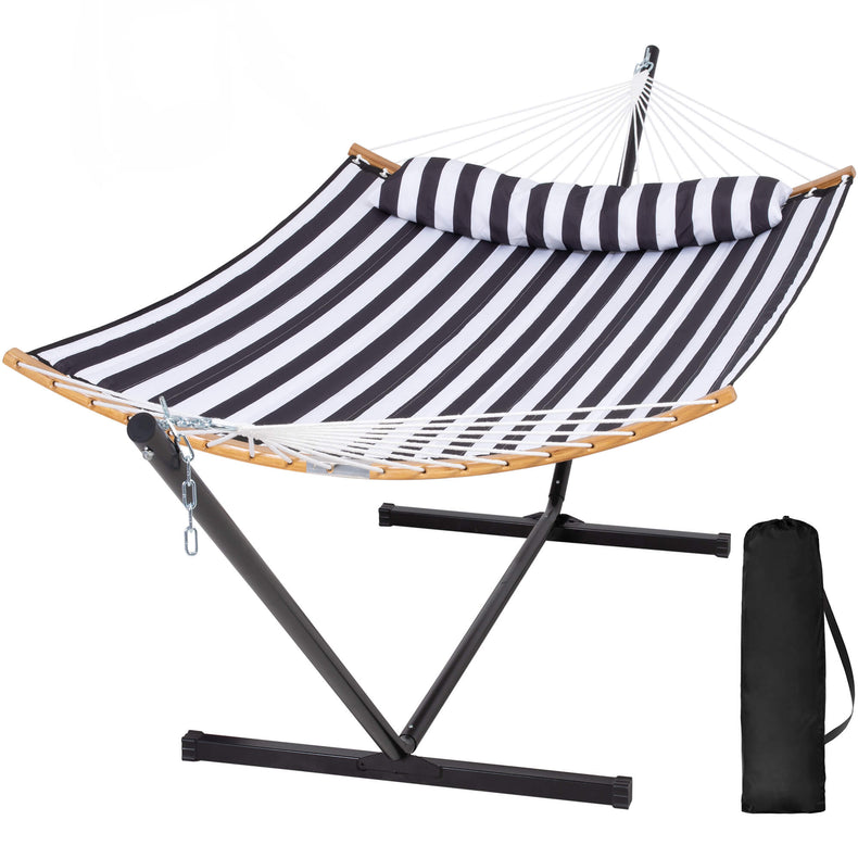 SUNCREAT-Double-Quilted-Hammock-with-Stand-Black-Stripes#color_black-stripes