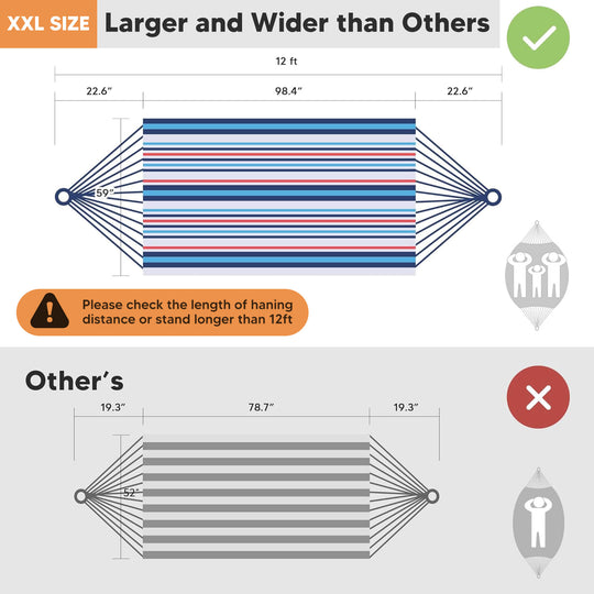 Camping Hammock for Outdoor#Color_ocean-stripes