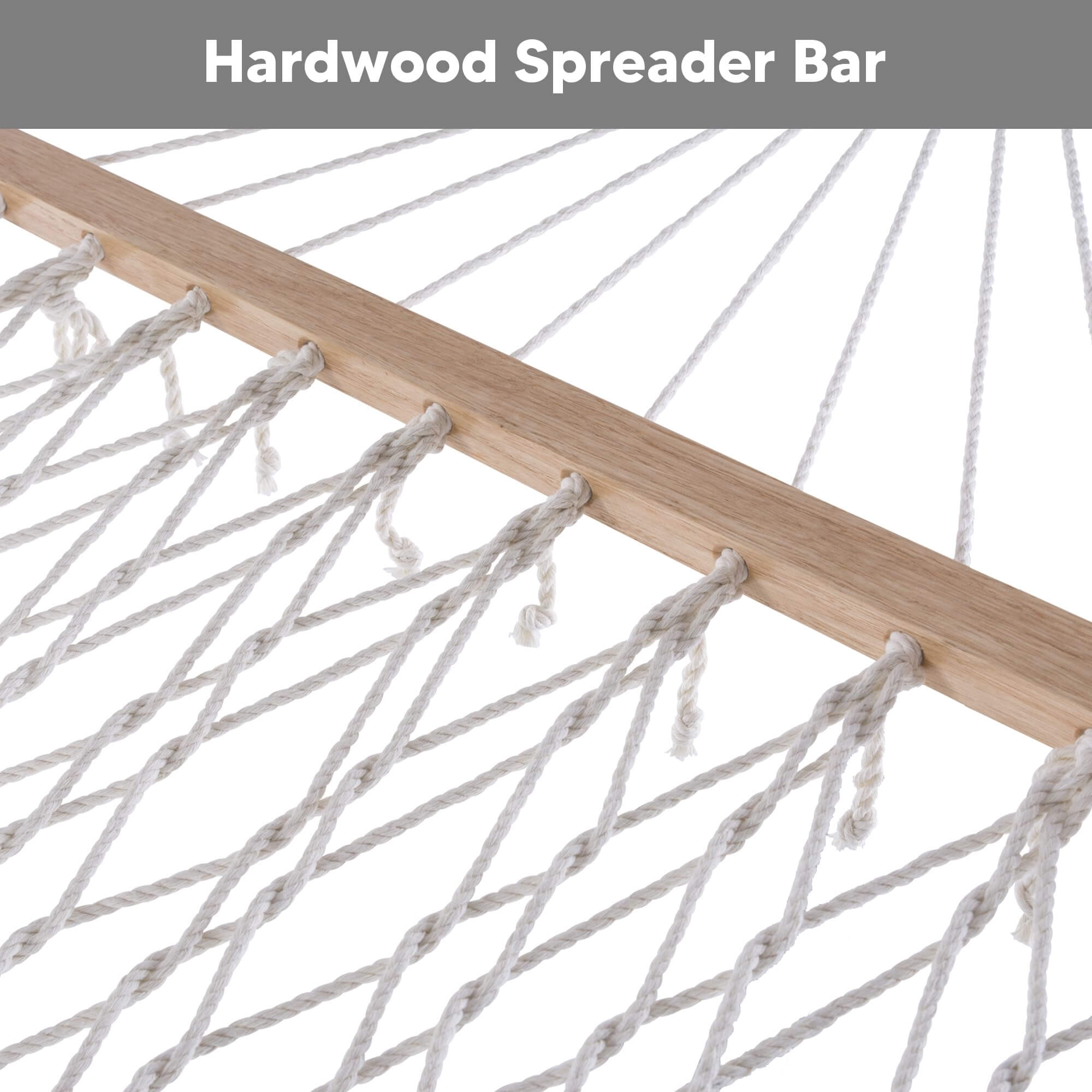 Double Hammock with Removable Cotton Rope Pad & Spreader Bar |SUNCREAT