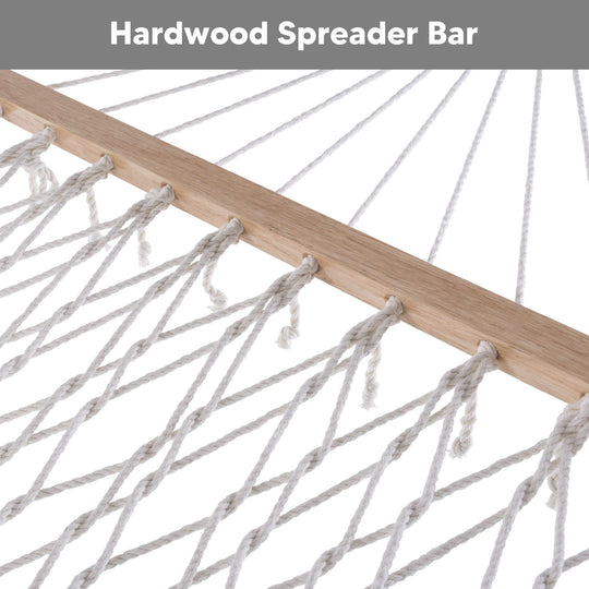 Double Hammock with Removable Cotton Rope Pad & Spreader Bar |SUNCREAT