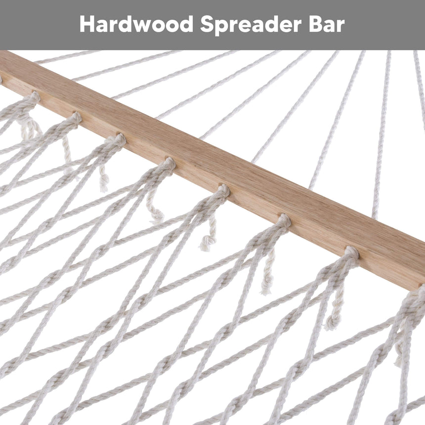 Double Hammock with Removable Cotton Rope Pad & Spreader Bar |SUNCREAT