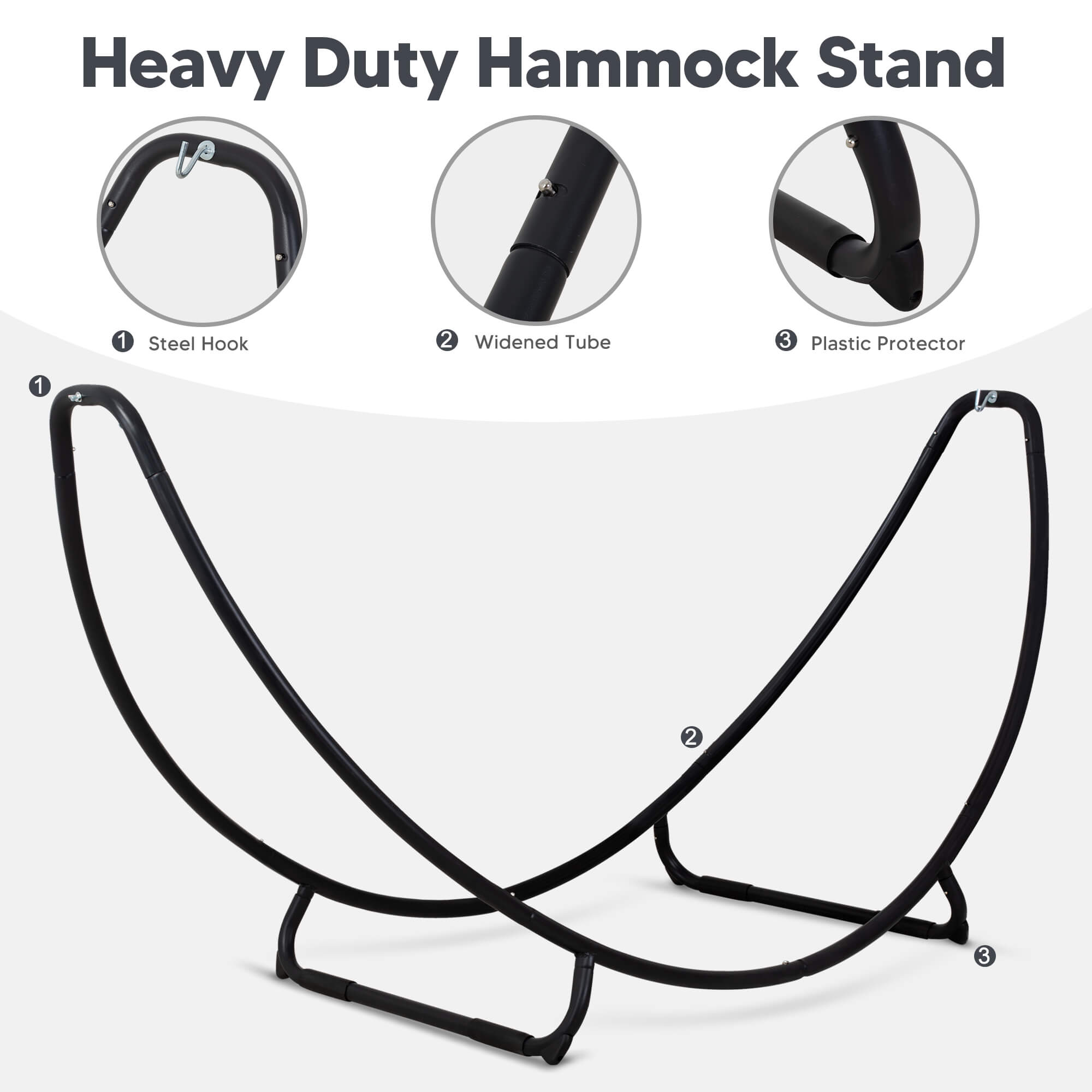 hammock with stand#color_dark-gray