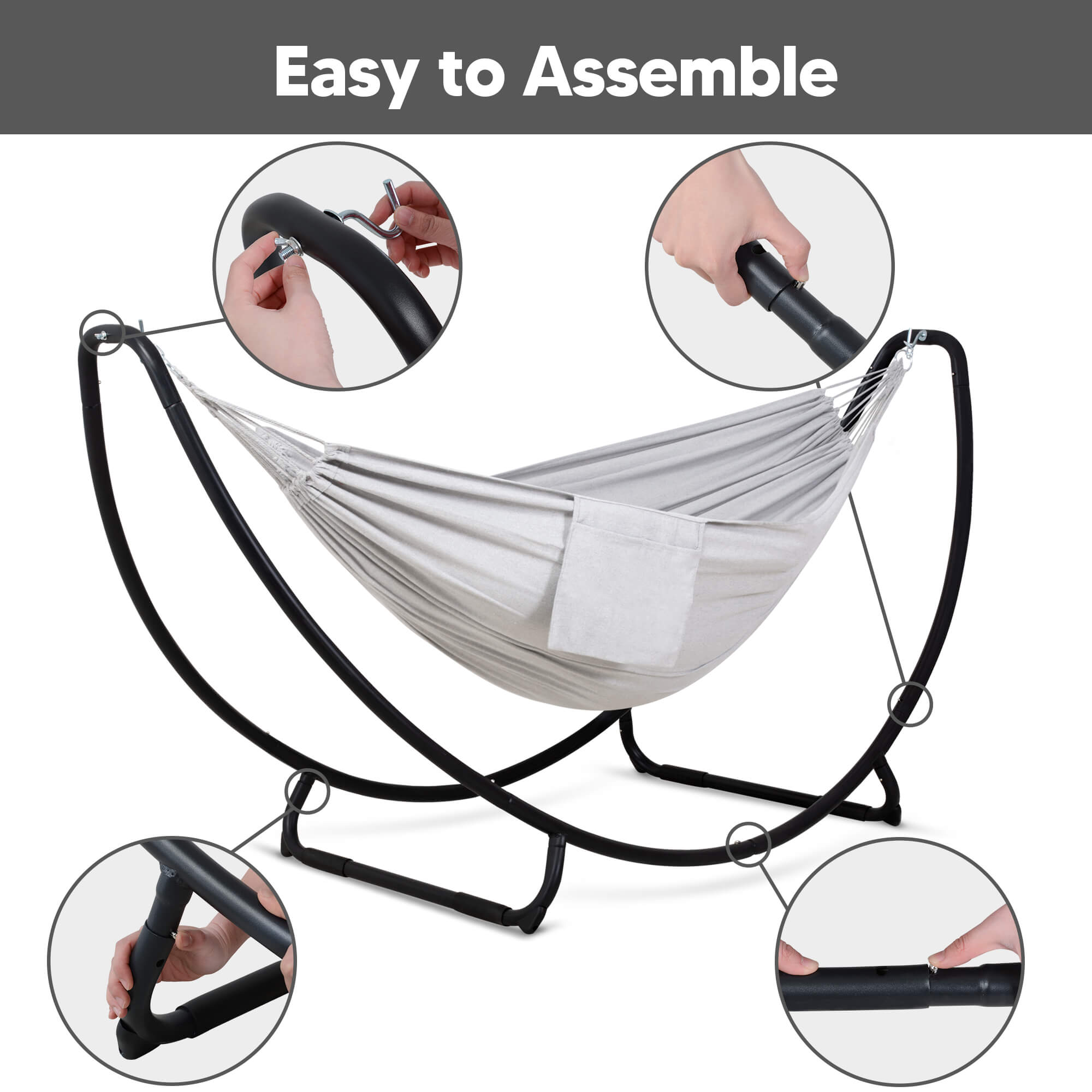 hammock with stand#color_light-gray