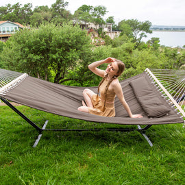 hammock with stand#color_brown