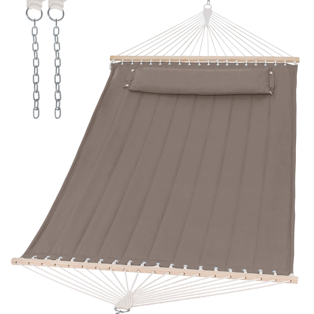 SUNCREAT Quilted Fabric Hammock#color_brown