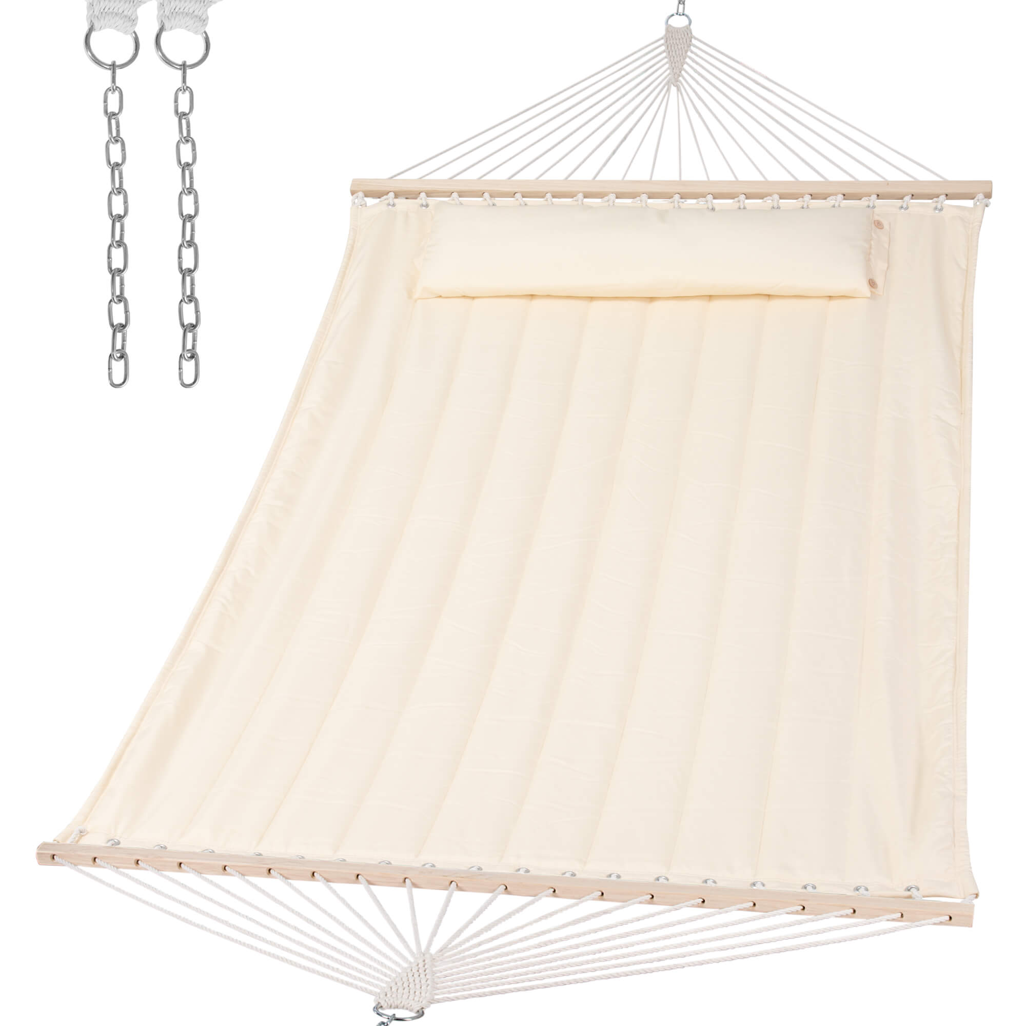 SUNCREAT Quilted Fabric Hammock#color_beige
