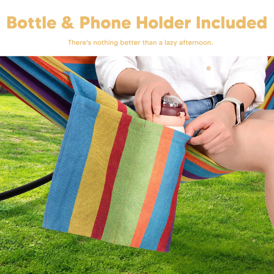 2 Person hammock with stand#color_colorful-stripes