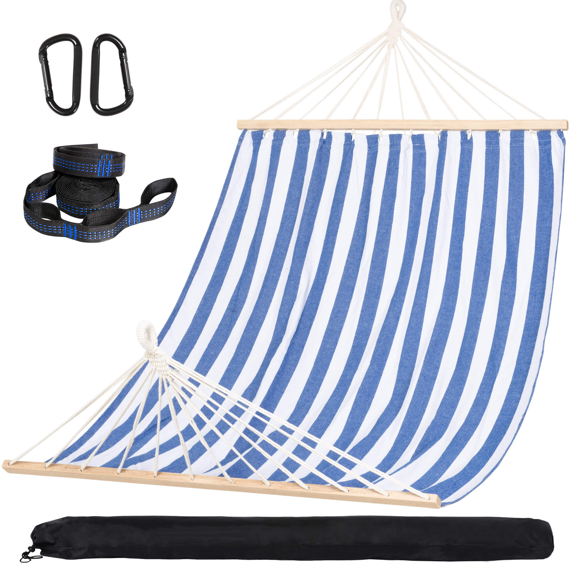 tree hammock swing#color_blue-white-stripes