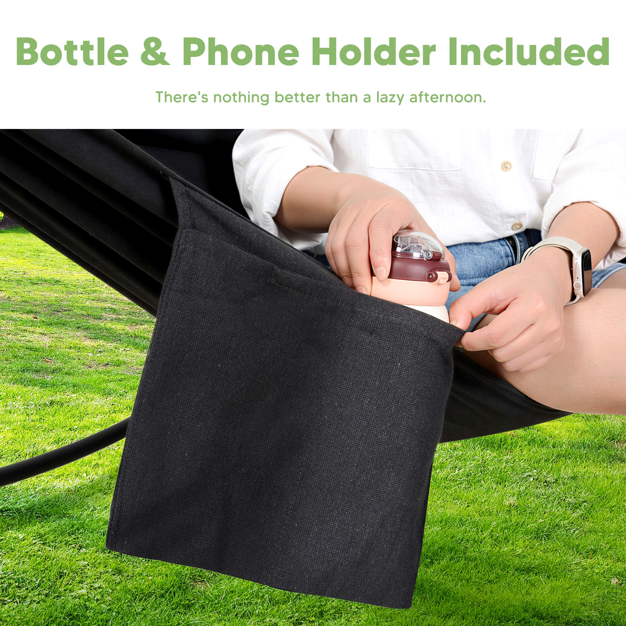 2 Person hammock with stand#color_dark-gray