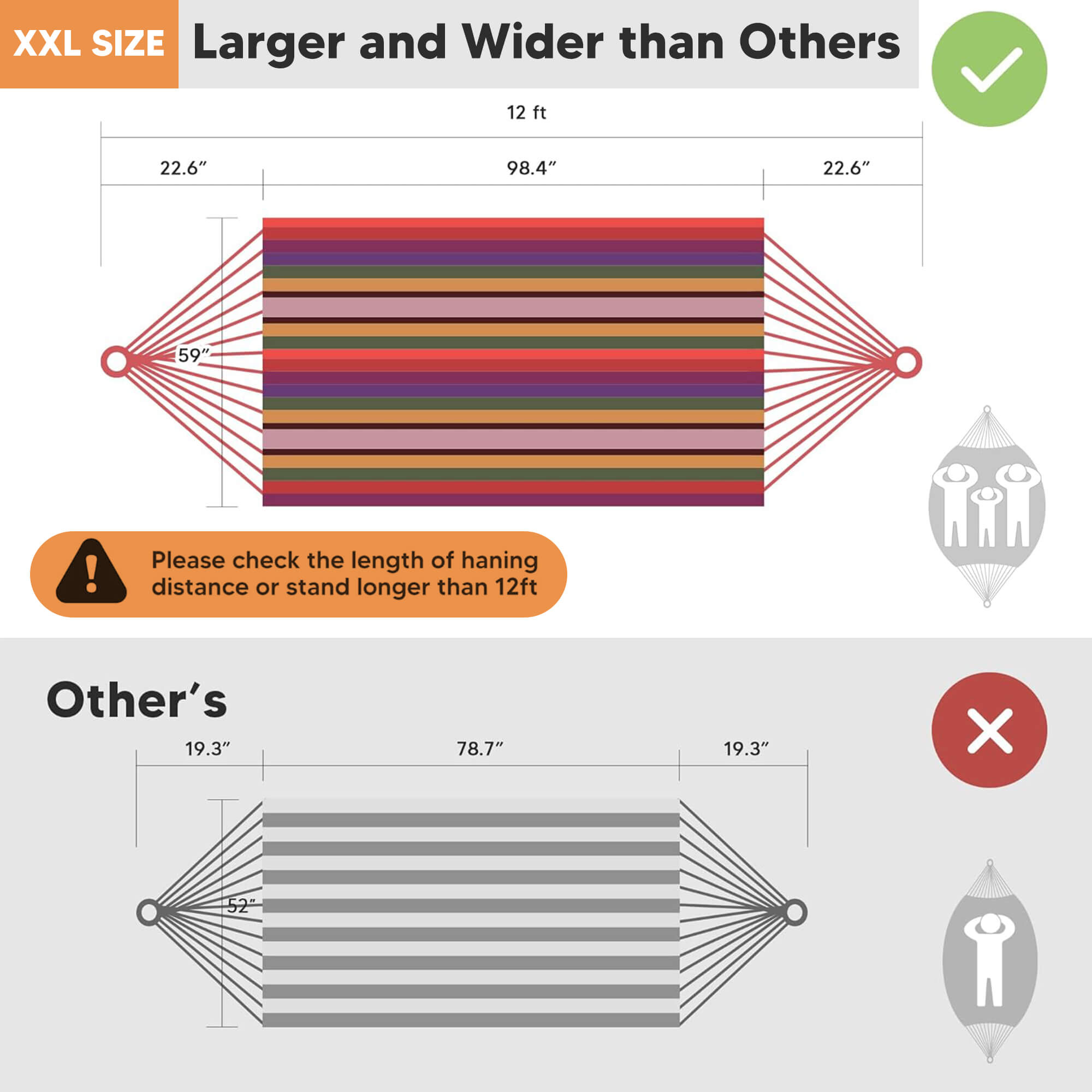 Camping Hammock for Outdoor#Color_red-stripes