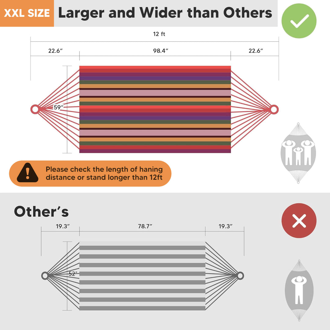 Camping Hammock for Outdoor#Color_red-stripes