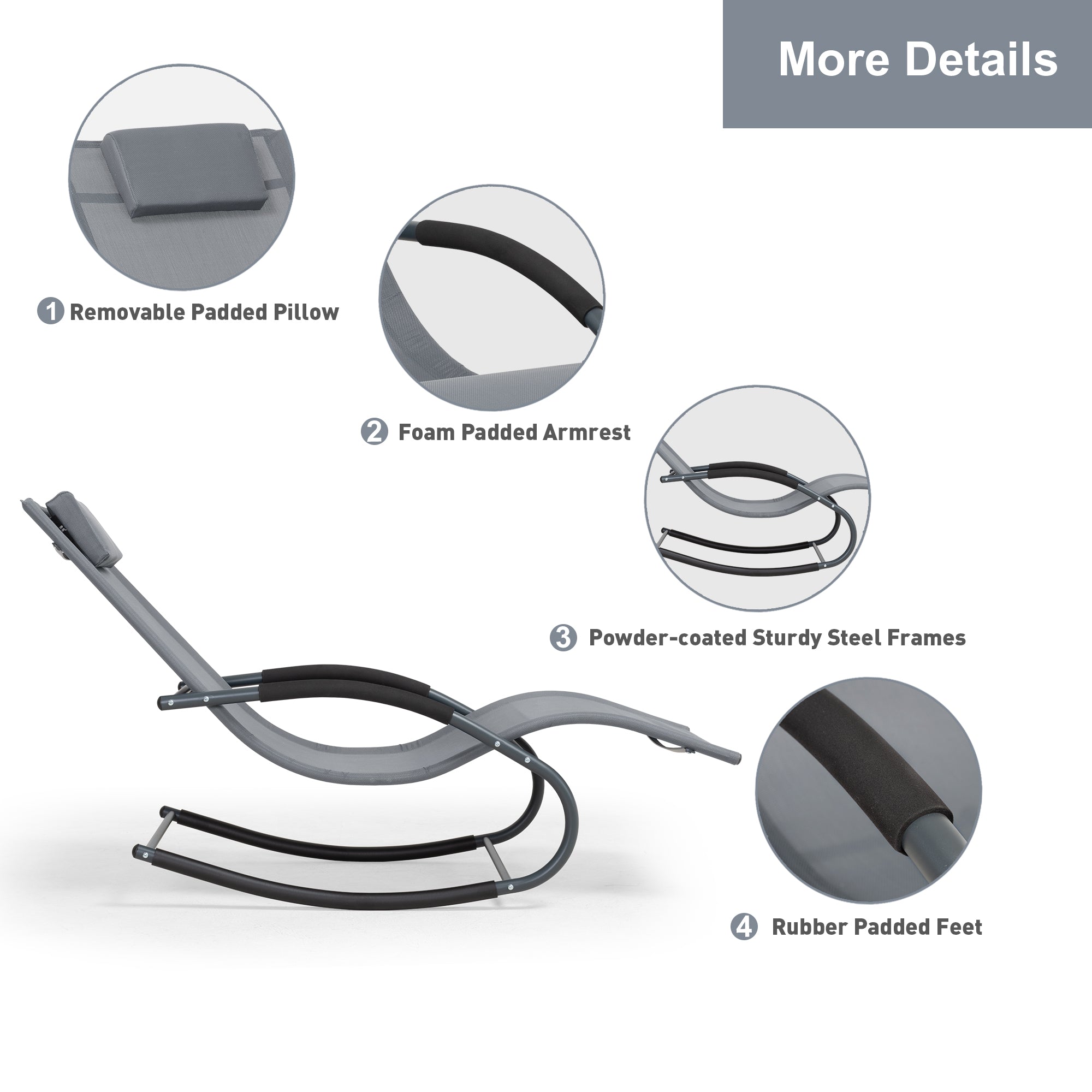 Outdoor Lounge Chair #color_grayish-blue-1