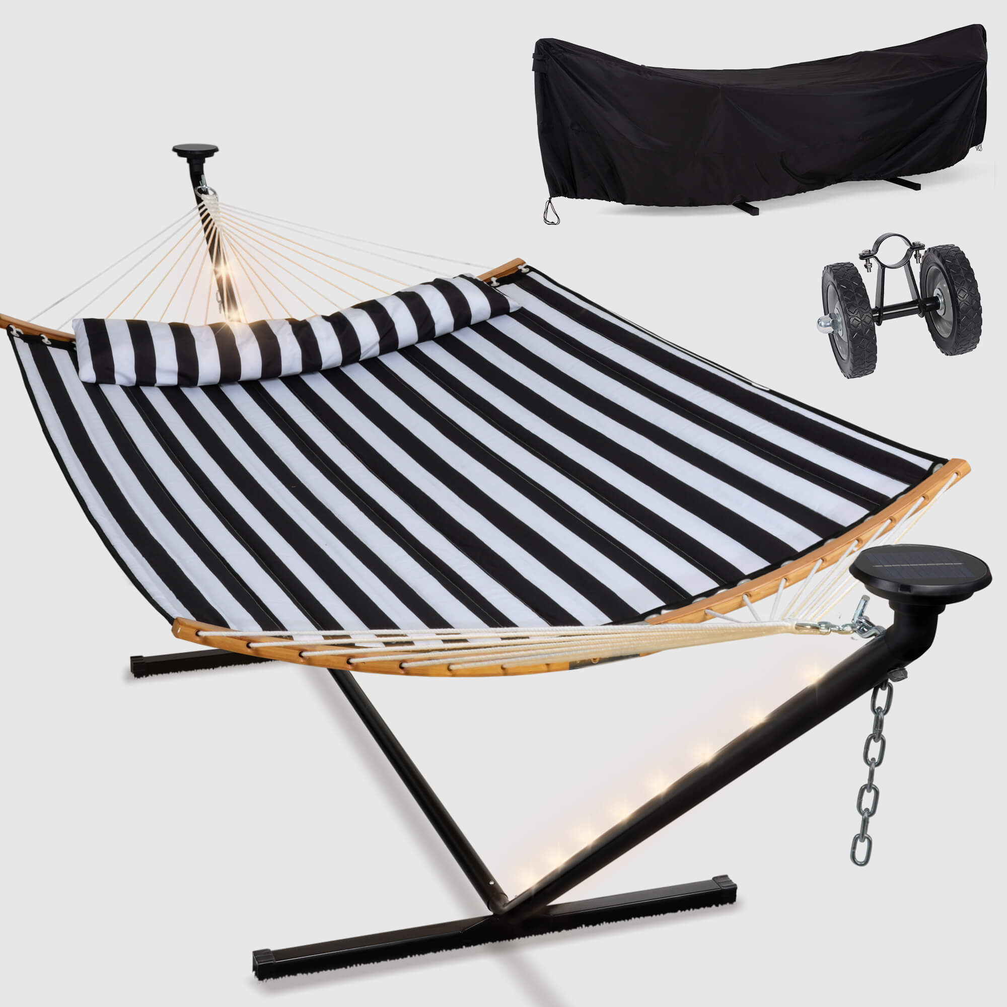 double hammock with stand  #color_black-stripes#options_combo-cover-wheel-$244.99-save-40%