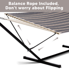 hammock with stand#color_gray-stripes