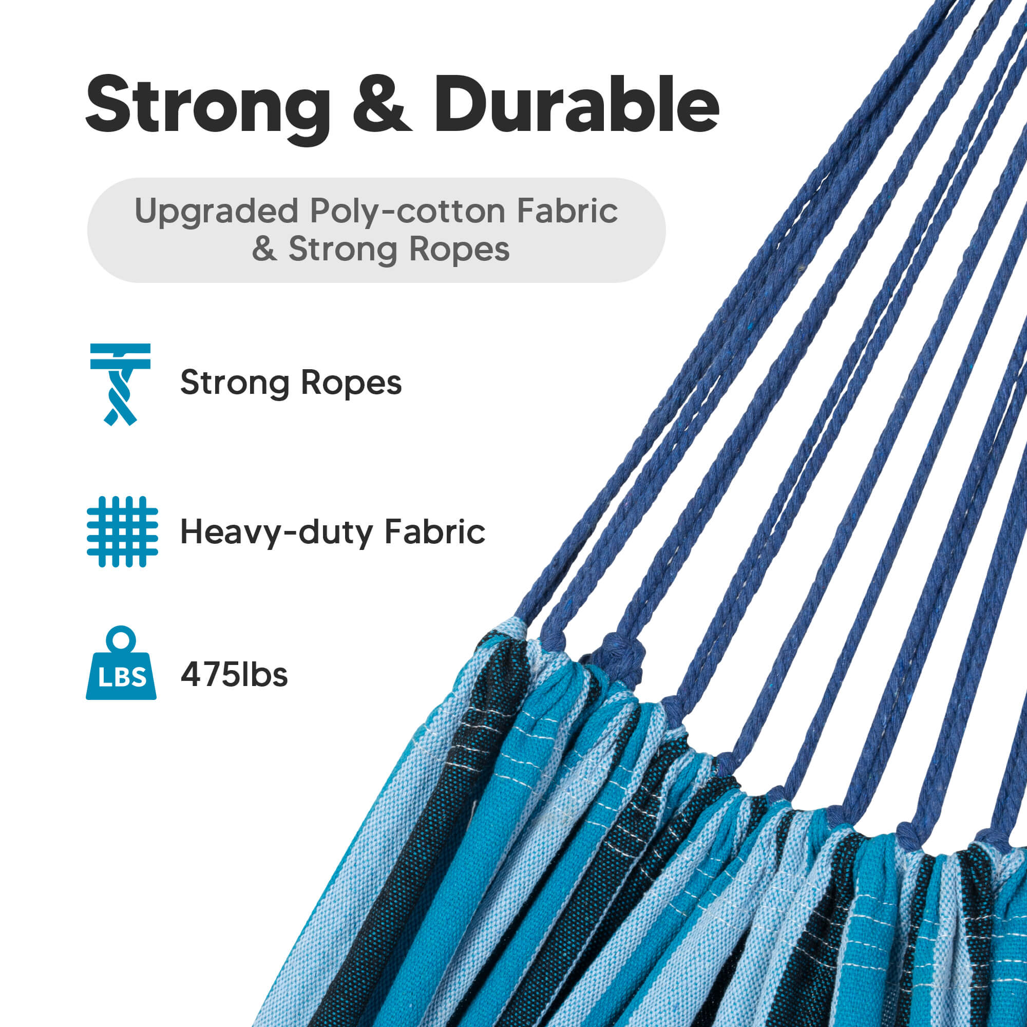 Camping Hammock for Outdoor#Color_light-blue-stripes