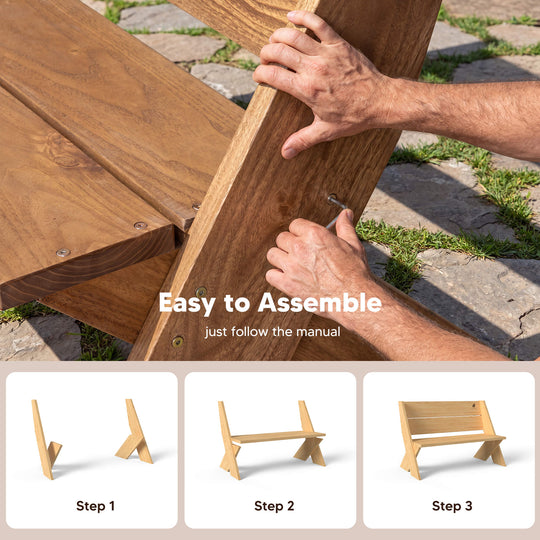 outdoor wooden bench