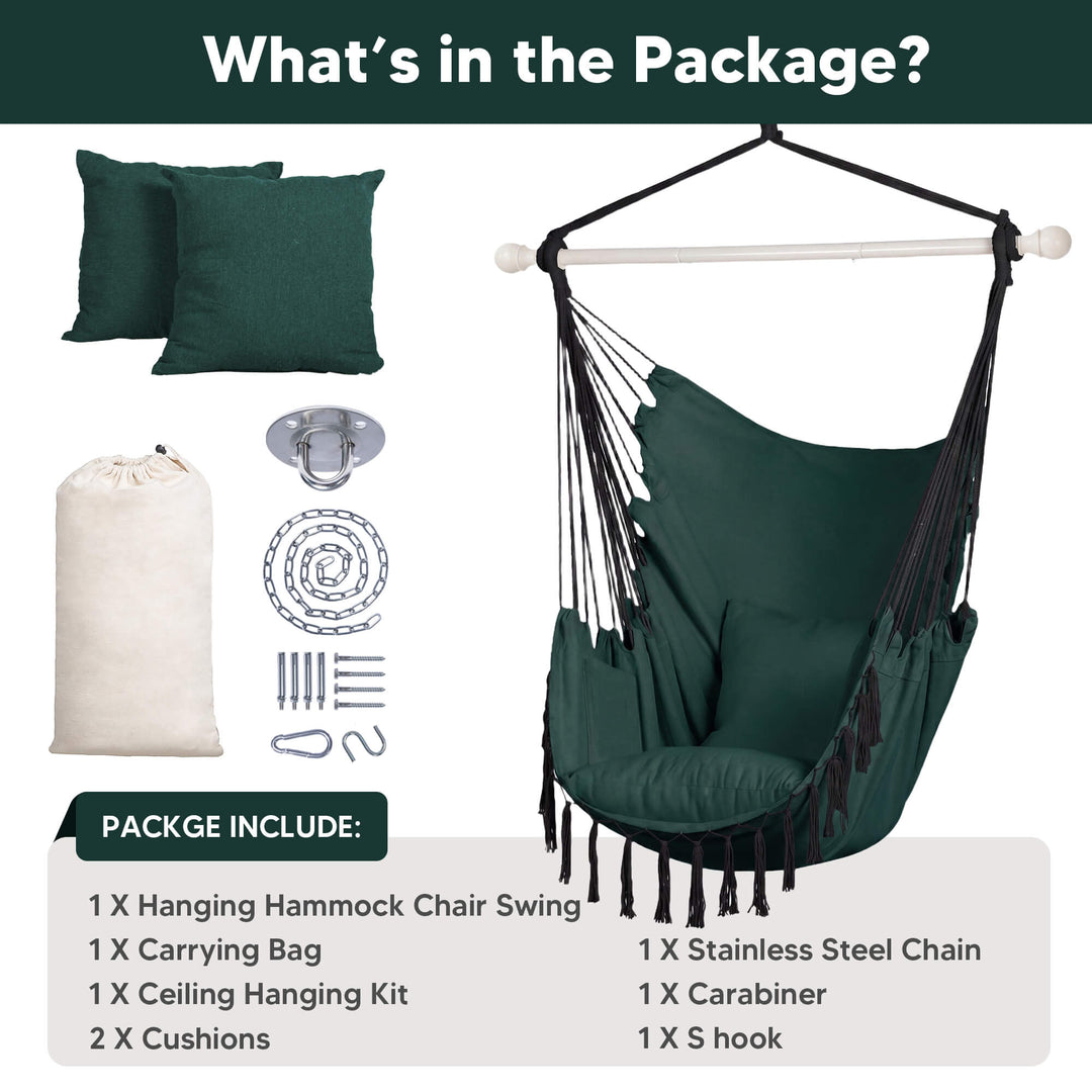 SUNCREAT Hammock Chair Gray#color_dark-green